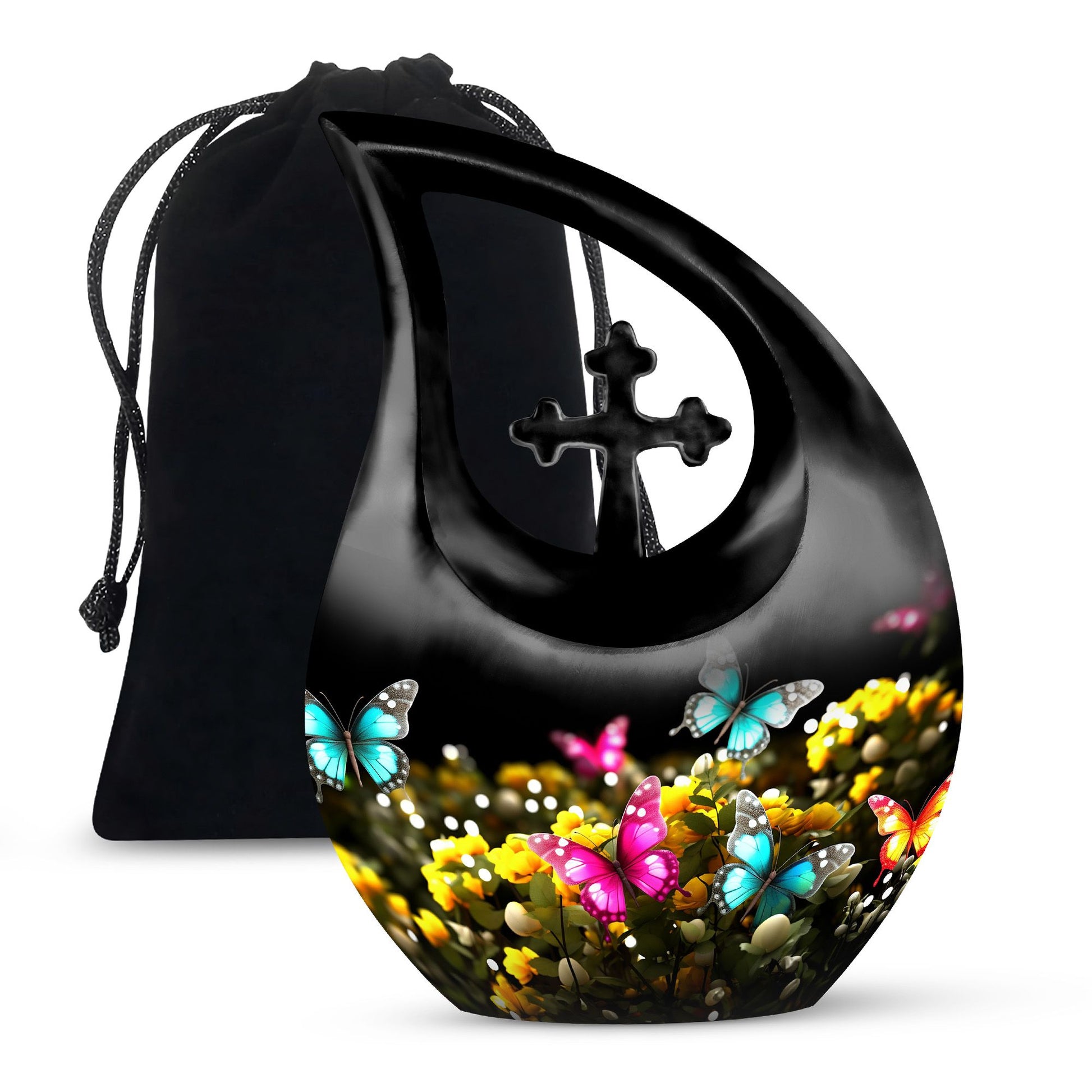 Butterfly Tribute Personalized Memorial Urn for Sharing - Colorful Butterfly Urn