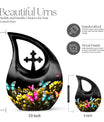 Butterfly-themed Cross Drop memorial urn, Personalized 
