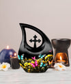 Butterfly-themed Cross Drop memorial urn, Personalized 