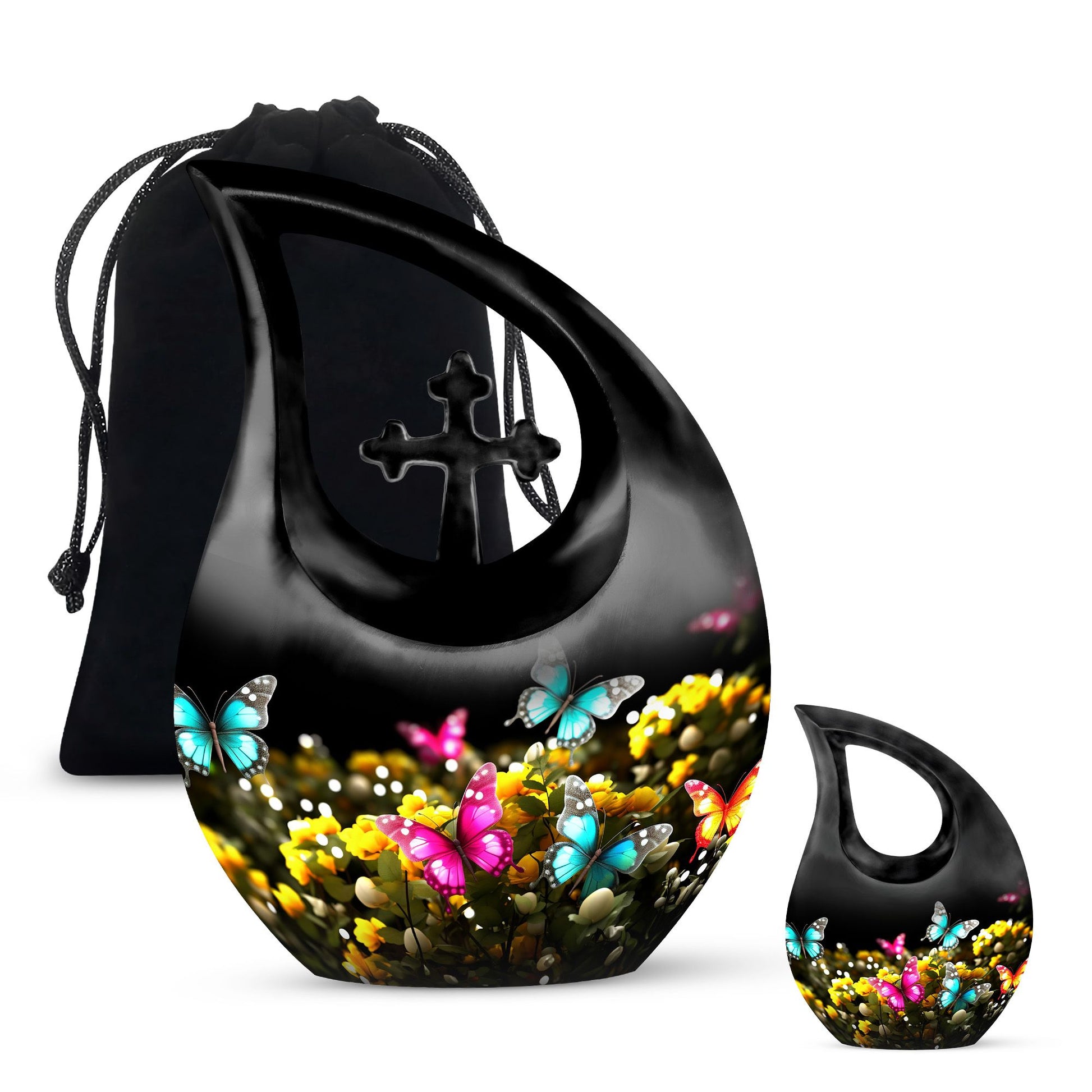 Butterfly Tribute Personalized Memorial Urn for Sharing - Colorful Butterfly Urn