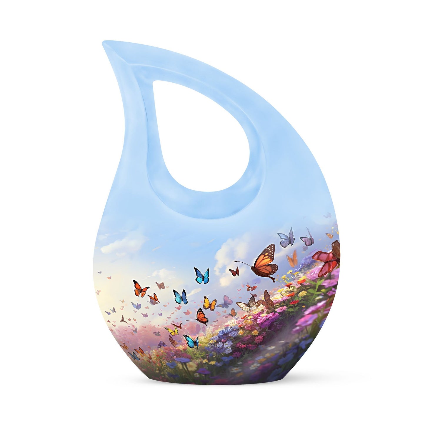 10-inch Butterfly Urn with Cross Drop Design,