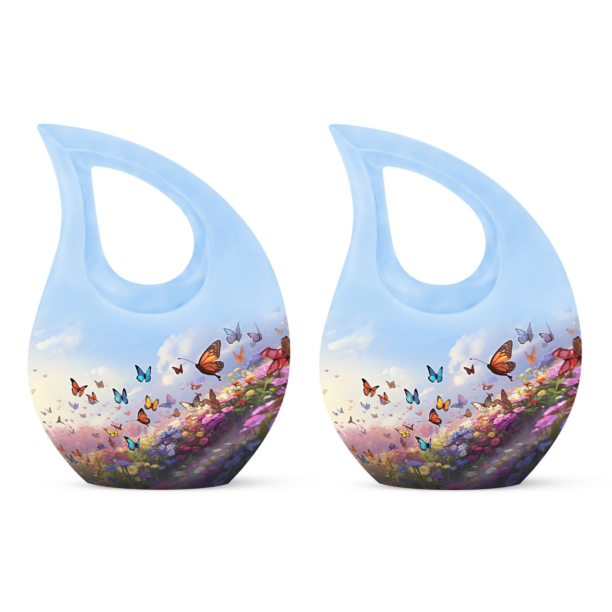10-inch Butterfly Urn with Cross Drop Design,