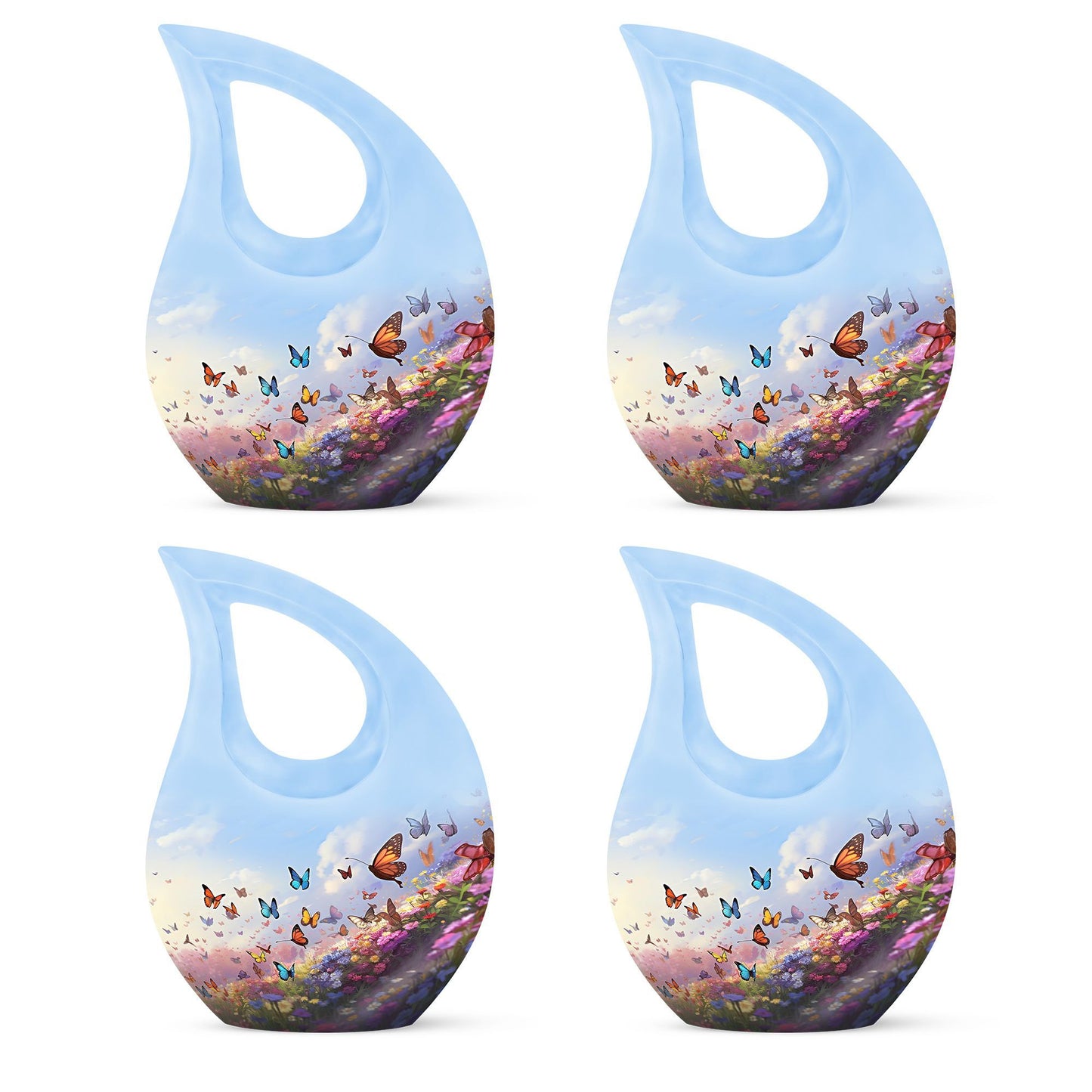 10-inch Butterfly Urn with Cross Drop Design,