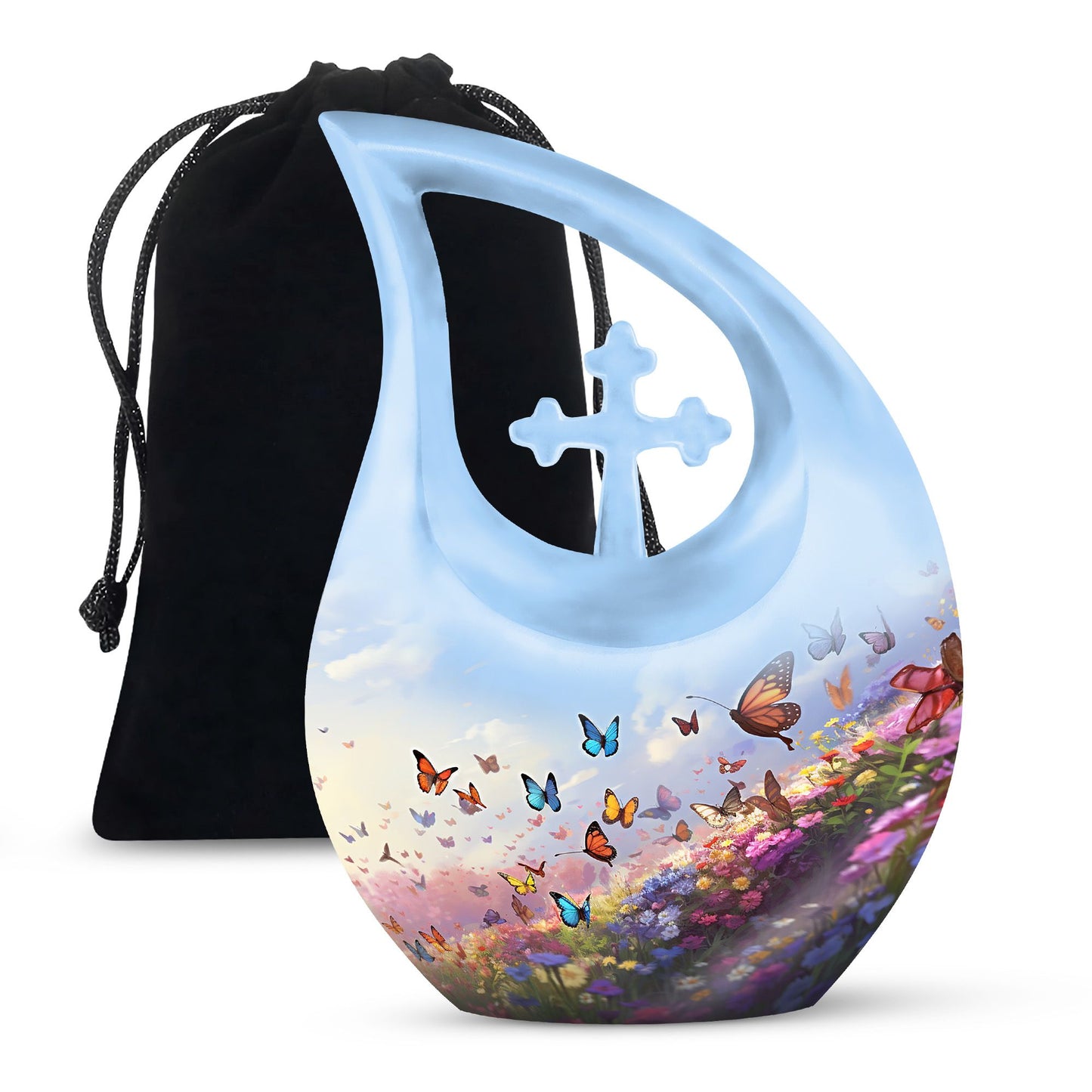 Personalized Butterfly Cremation Urn for Human Ashes - 10-inch, 200 cu in - Yatskia