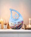 10-inch Butterfly Urn with Cross Drop Design,