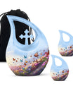 10-inch Butterfly Urn with Cross Drop Design,
