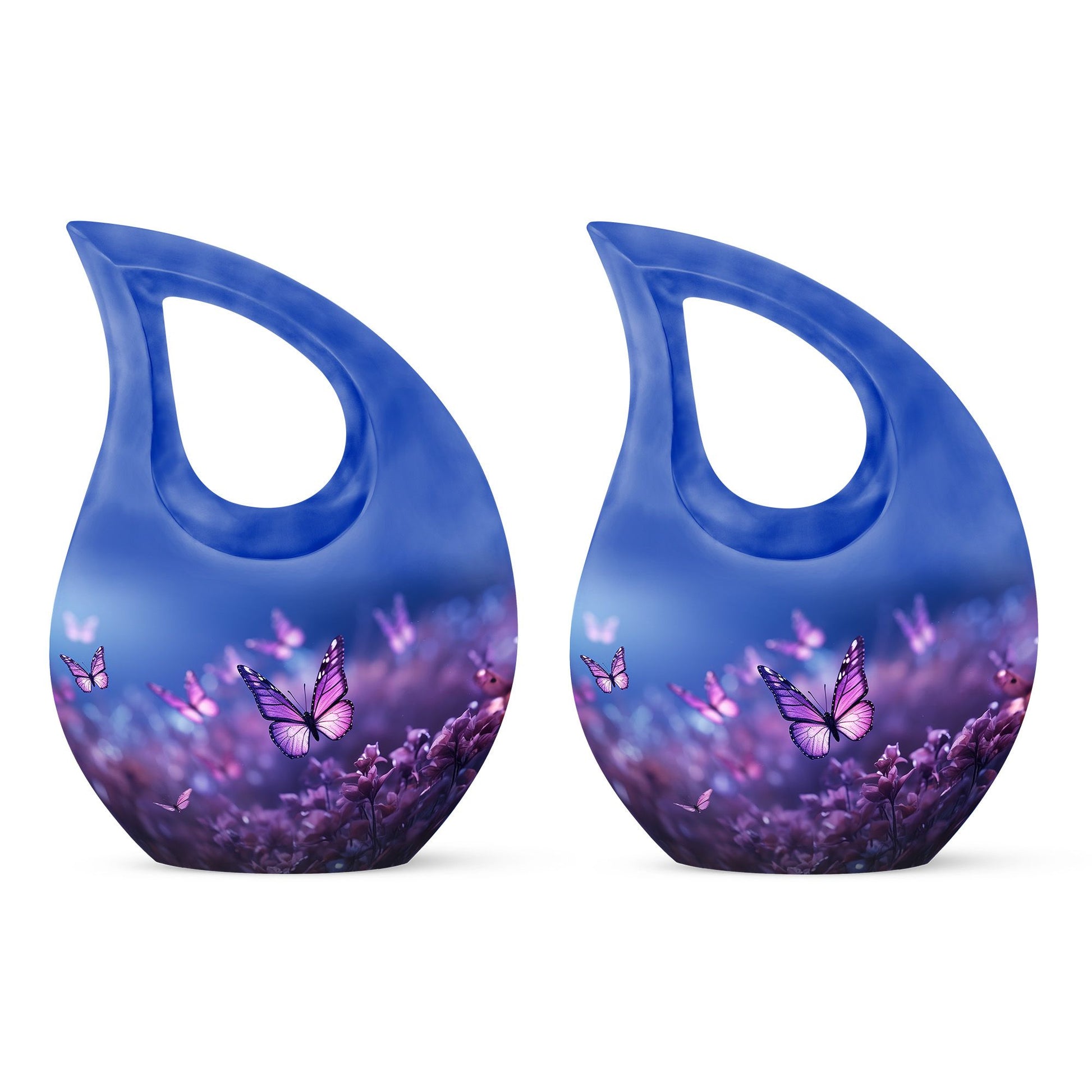 Butterfly Themed Cross Drop Memorial Urn, 