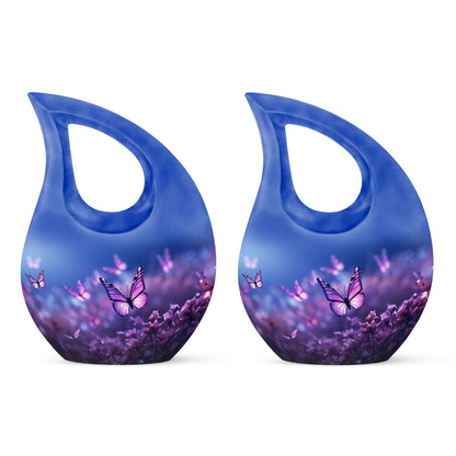 Butterfly Themed Cross Drop Memorial Urn, 