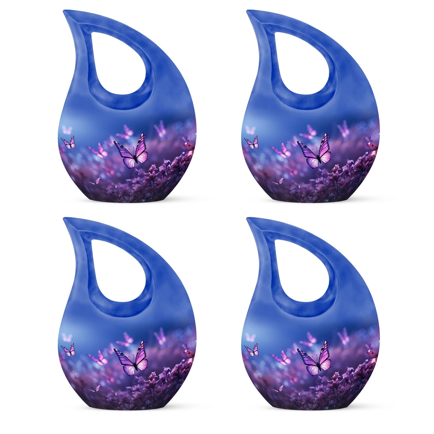 Butterfly Themed Cross Drop Memorial Urn, 