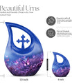Butterfly Themed Cross Drop Memorial Urn, 