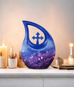 Butterfly Themed Cross Drop Memorial Urn, 