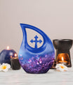 Butterfly Themed Cross Drop Memorial Urn, 