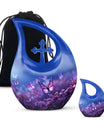Butterfly Themed Cross Drop Memorial Urn, 