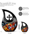 10-inch Butterfly-themed Cross Drop Modern Urn
