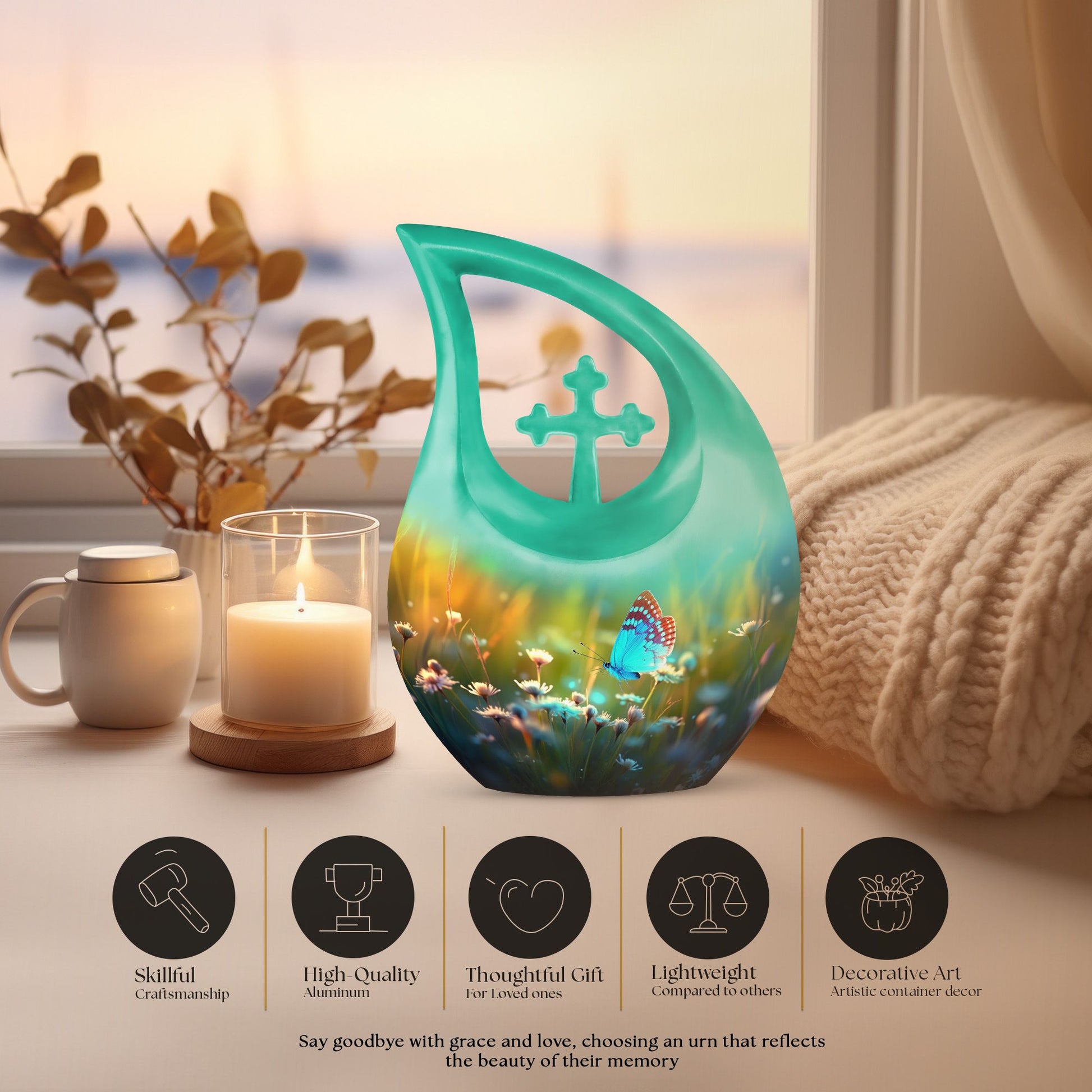 10-inch Butterfly themed Cross Drop design Large 