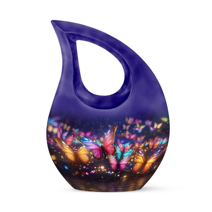 10-Inch Butterfly Memorial Urn with Cross Drop