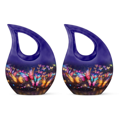 10-Inch Butterfly Memorial Urn with Cross Drop