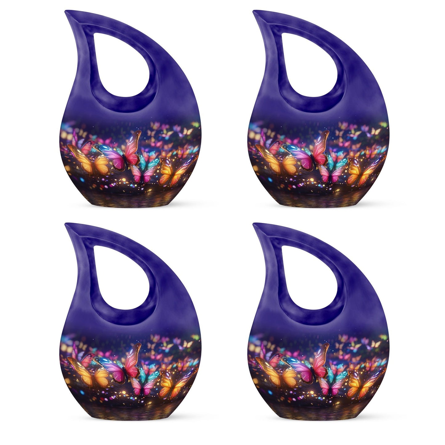 10-Inch Butterfly Memorial Urn with Cross Drop