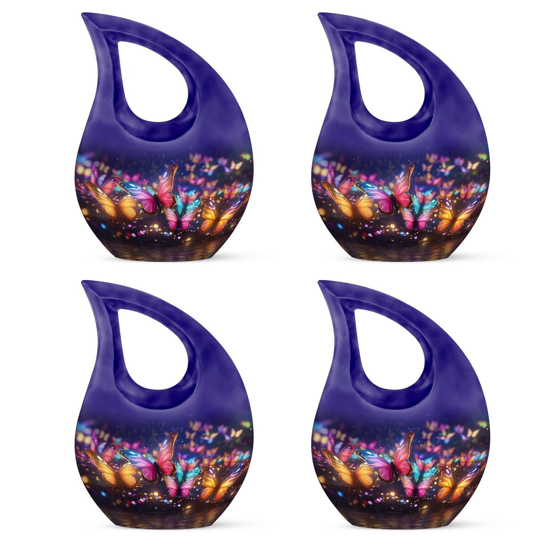 10-Inch Butterfly Memorial Urn with Cross Drop