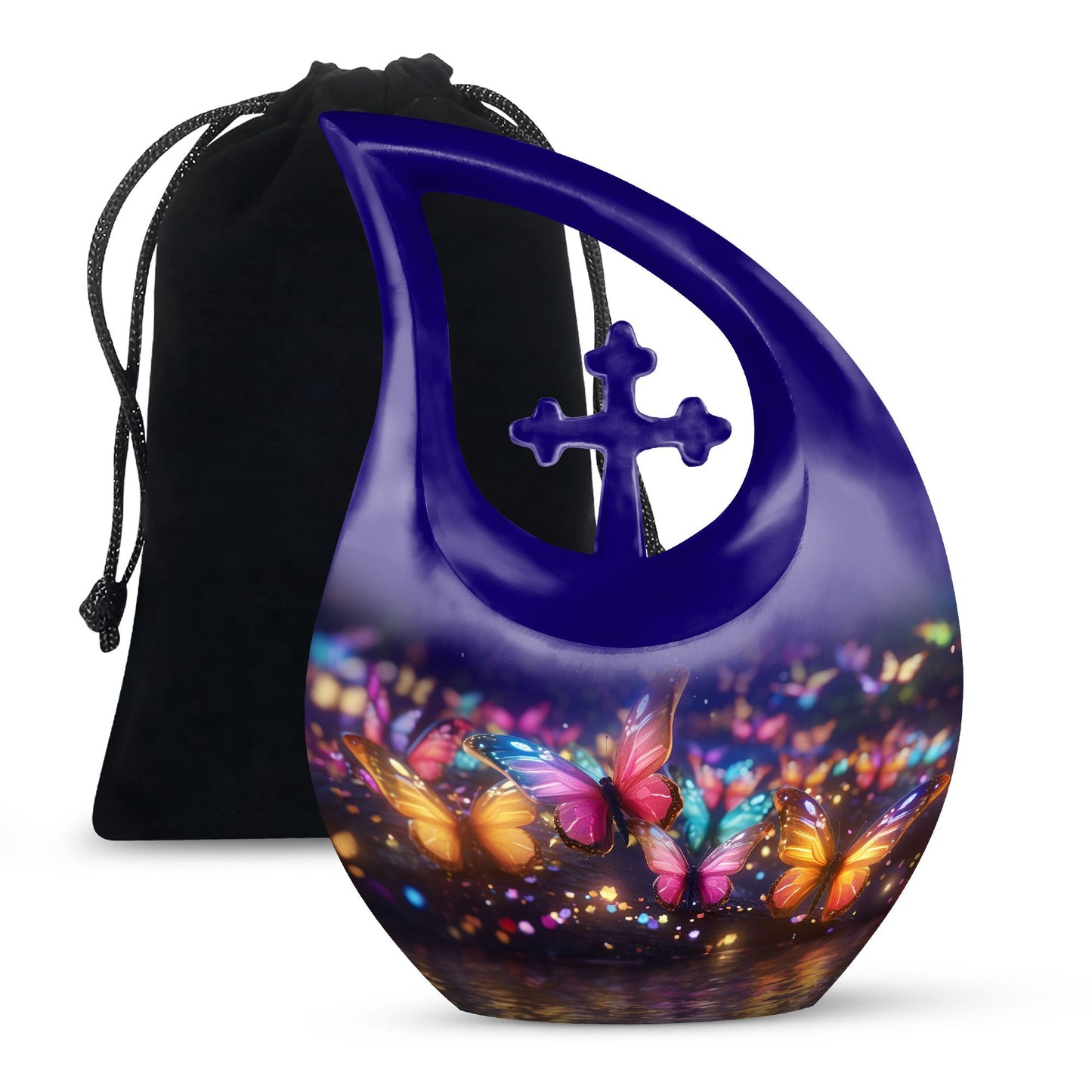 Personalized Butterfly Memorial Urn for Human Ashes - 10-inch, 200 cu in - Yatskia