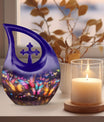 10-Inch Butterfly Memorial Urn with Cross Drop
