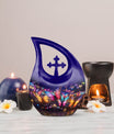 10-Inch Butterfly Memorial Urn with Cross Drop