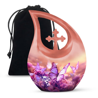 Personalized Butterfly Memorial Urn for Mom - 10-inch, 200 cu in - Yatskia