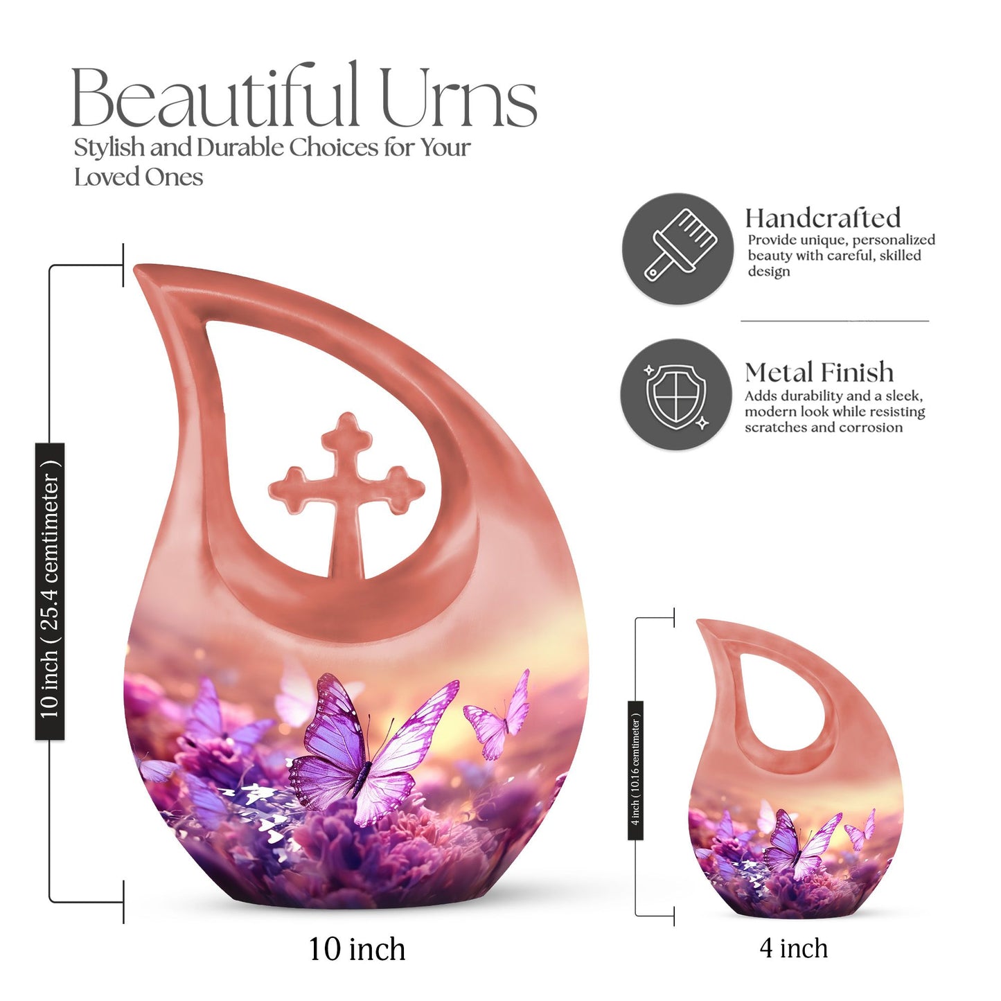 10-inch beautiful Butterfly Urn 