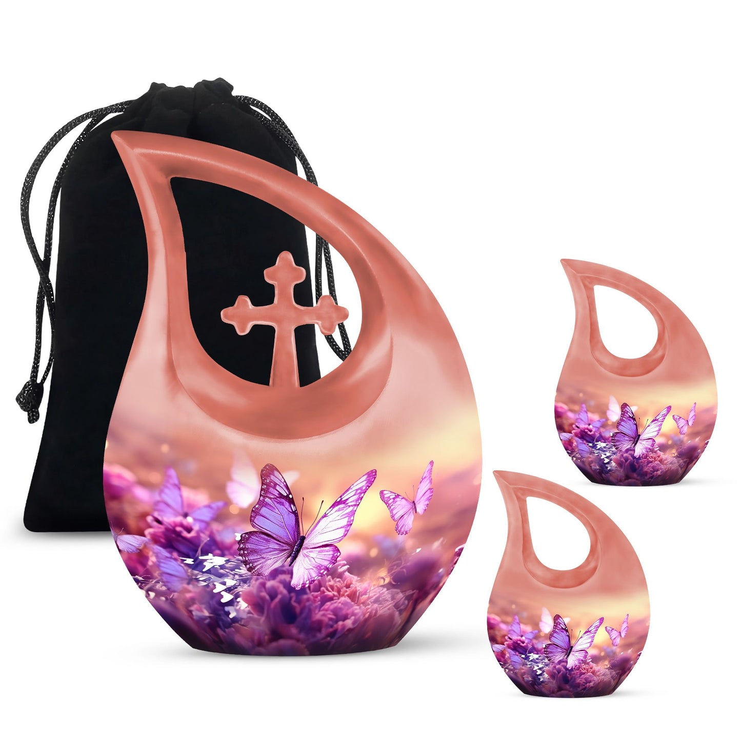 Personalized Butterfly Memorial Urn for Mom - 10-inch, 200 cu in - Yatskia