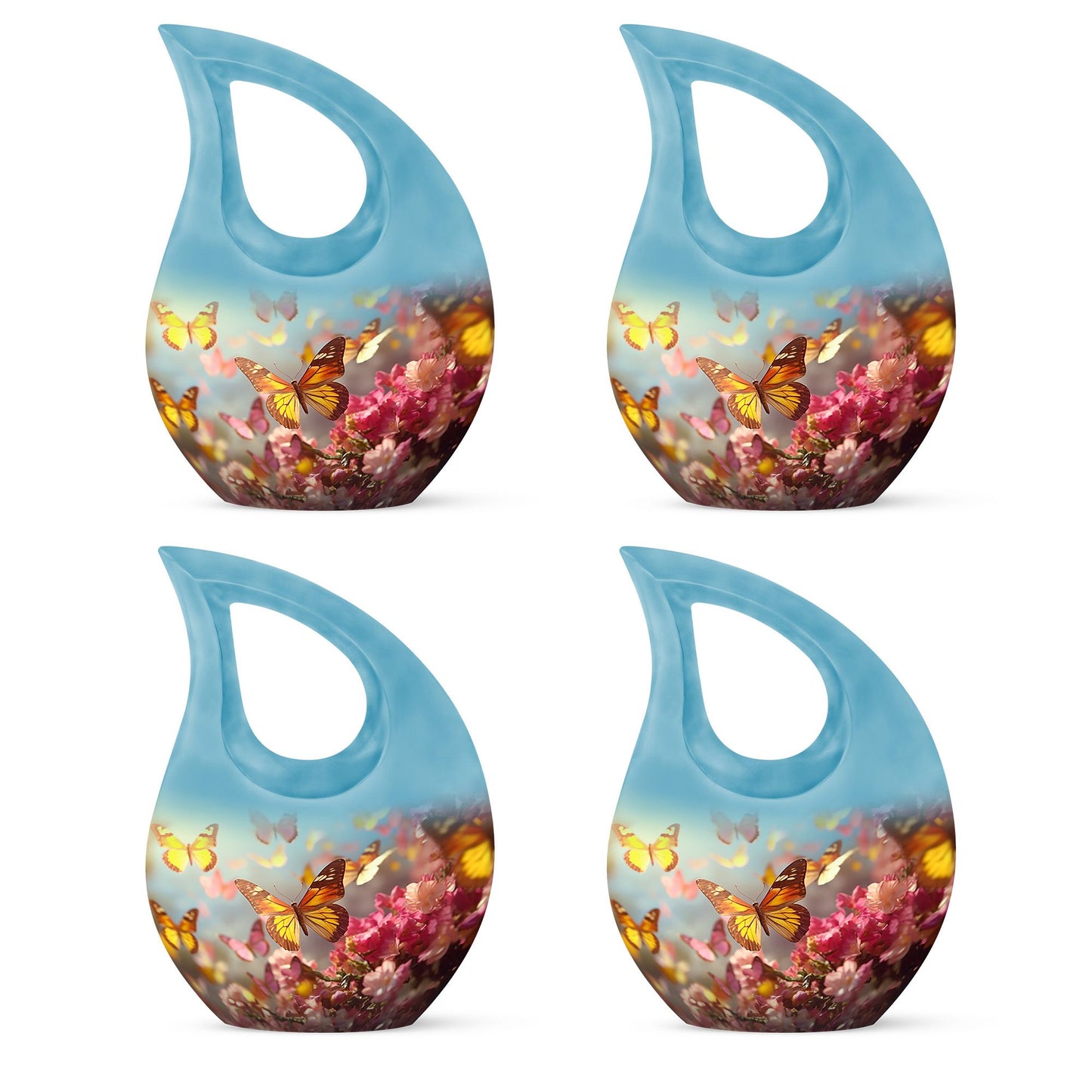 10-inch Butterfly Urn with Cross Drop Design