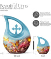 10-inch Butterfly Urn with Cross Drop Design