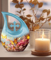 10-inch Butterfly Urn with Cross Drop Design