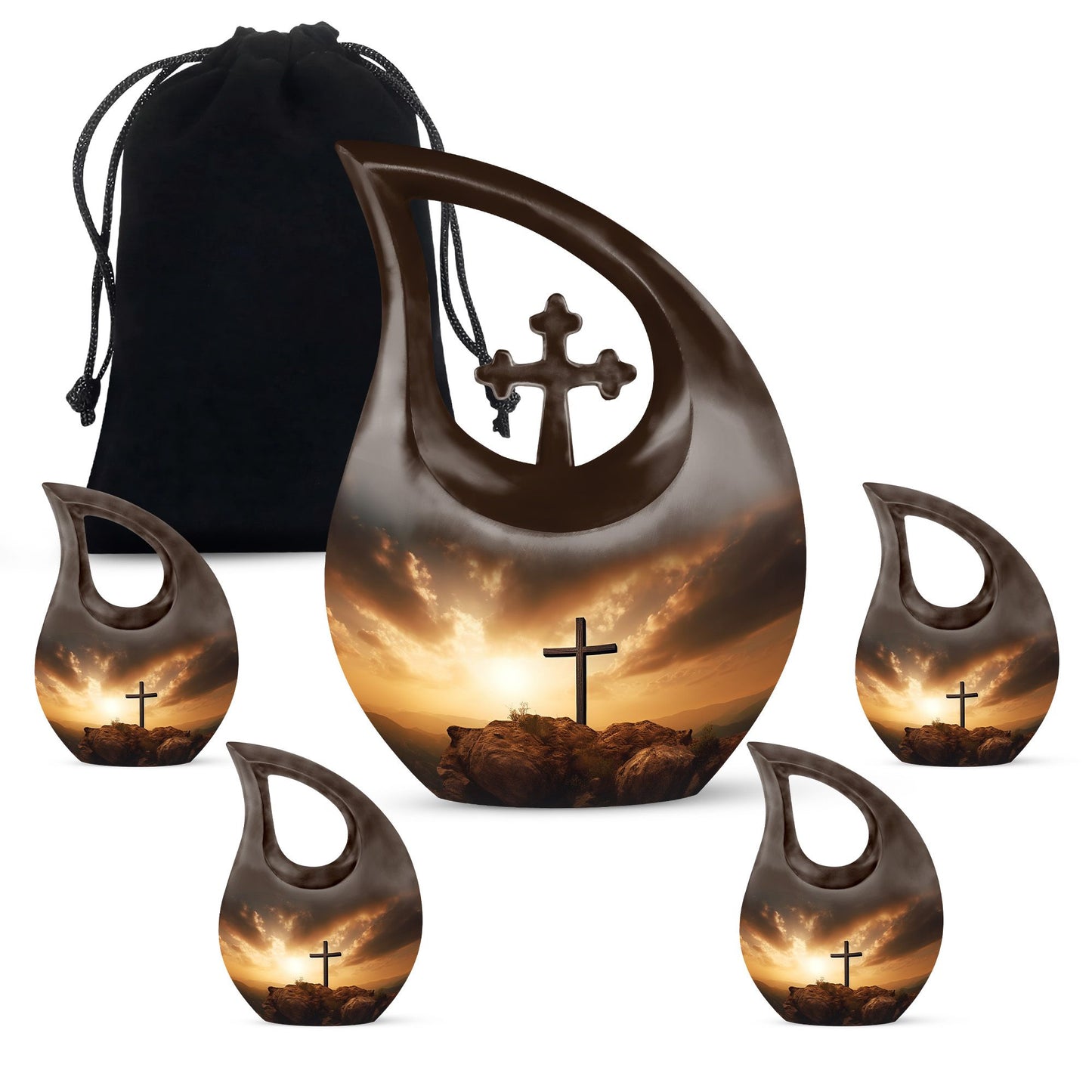 10-inch Jesus Christ Cross Drop Funeral Urn