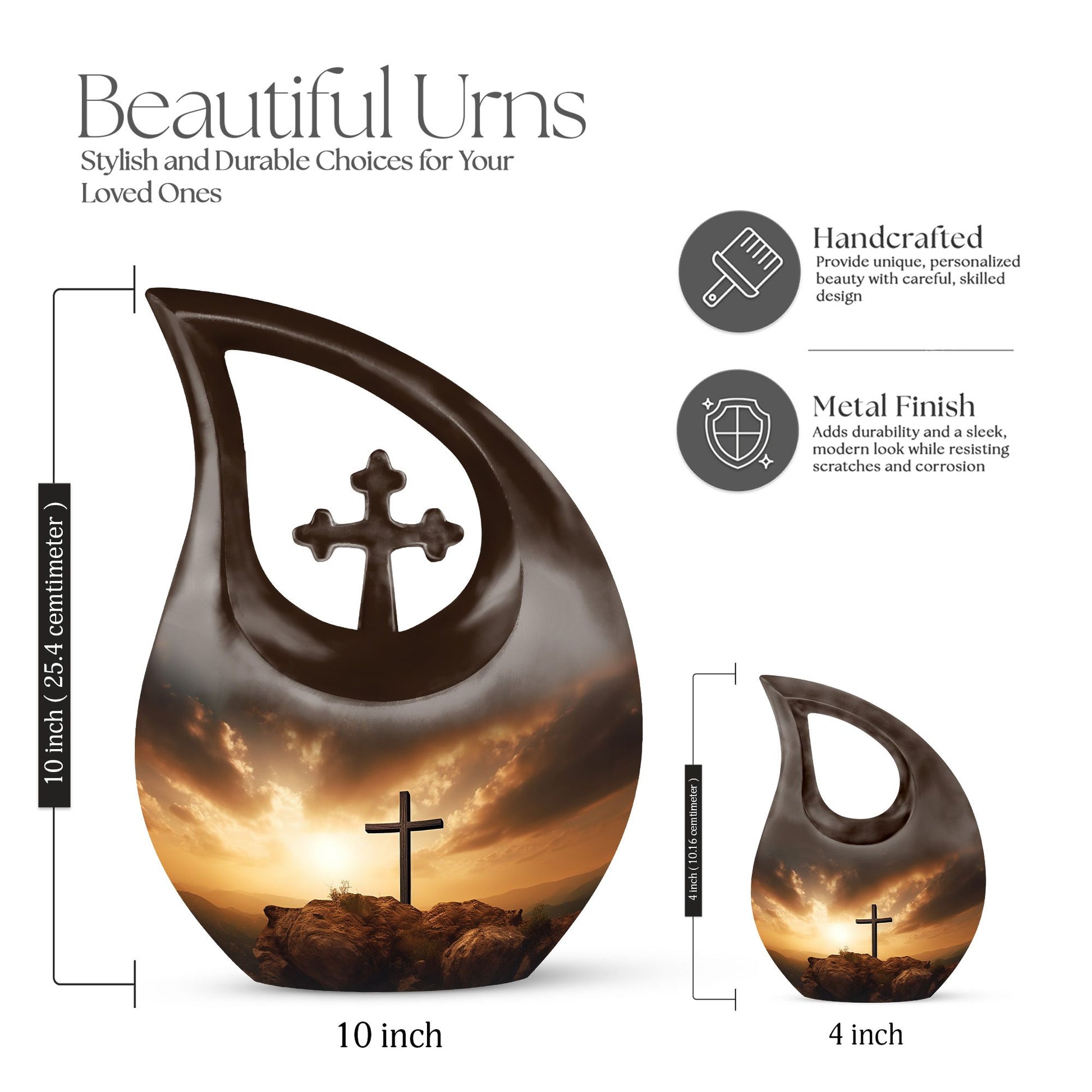 10-inch Jesus Christ Cross Drop Funeral Urn