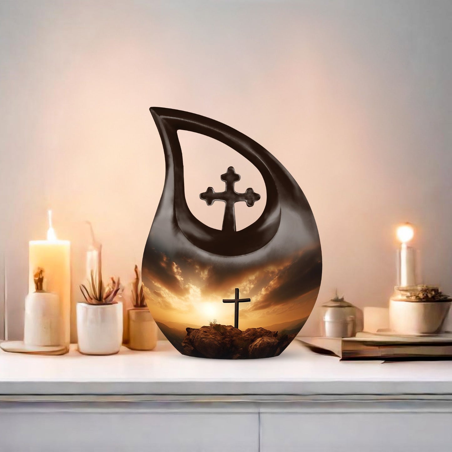 10-inch Jesus Christ Cross Drop Funeral Urn