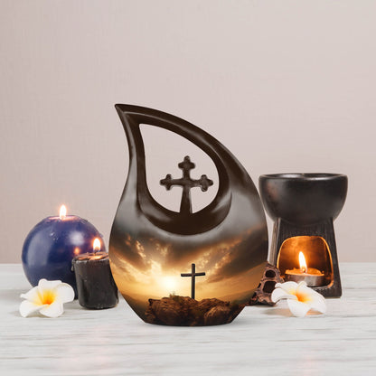 10-inch Jesus Christ Cross Drop Funeral Urn