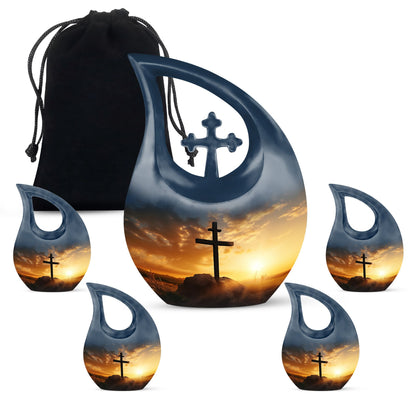 10-inch Jesus Christ Urn, Cross Drop design, Customizable