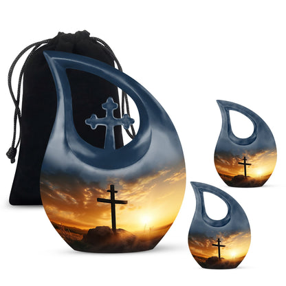 10-inch Jesus Christ Urn, Cross Drop design, Customizable