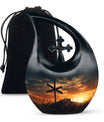 10 Inch Jesus Christ Urn in cross drop design, 