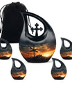 10 Inch Jesus Christ Urn in cross drop design, 