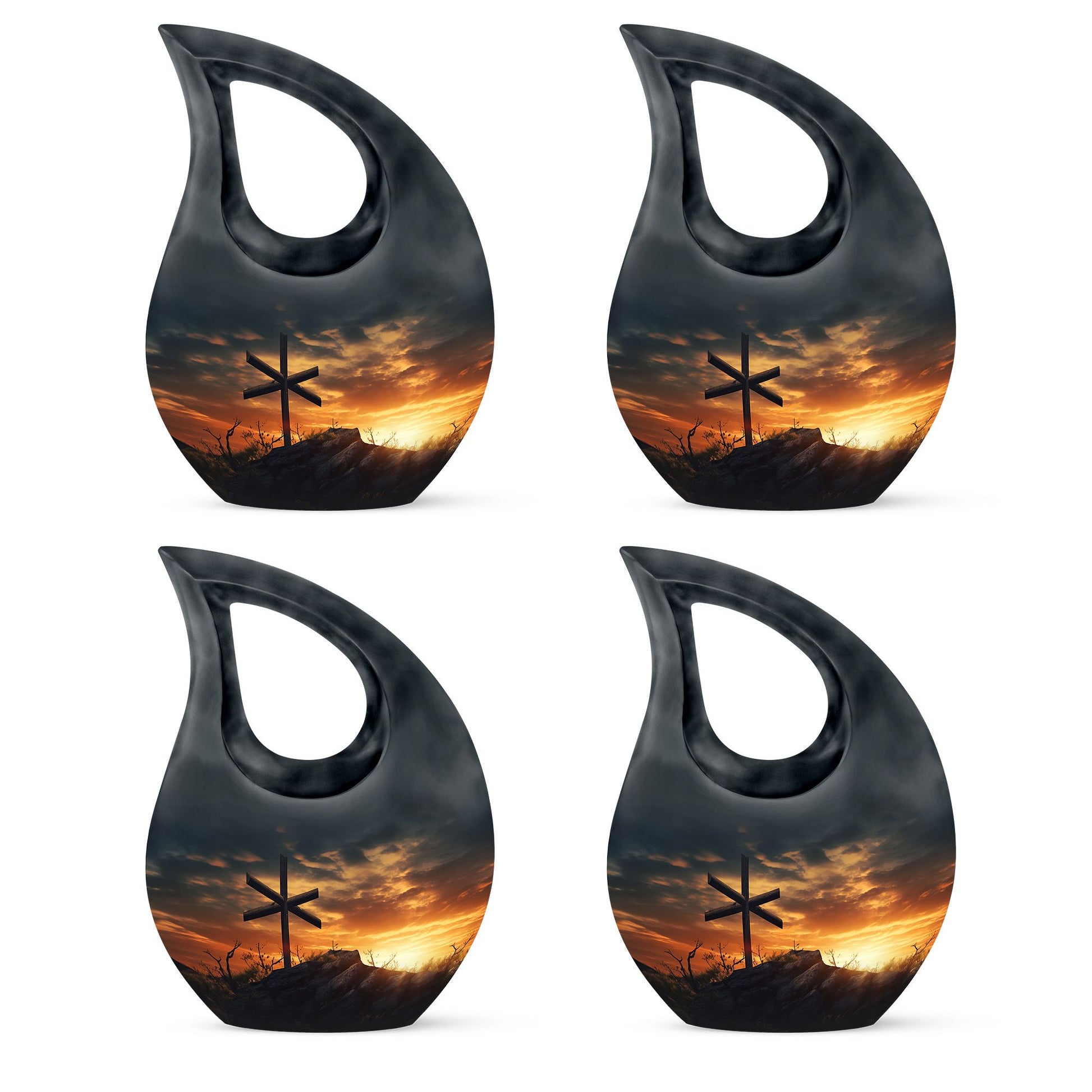 10 Inch Jesus Christ Urn in cross drop design, 