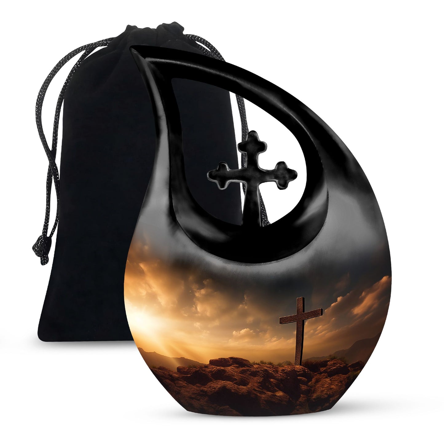 Personalized Religious Cremation Urn for Human Ashes - 10-inch, 200 cu in - Yatskia