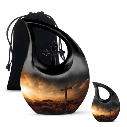 Personalized Religious Cremation Urn for Human Ashes - 10-inch, 200 cu in - Yatskia
