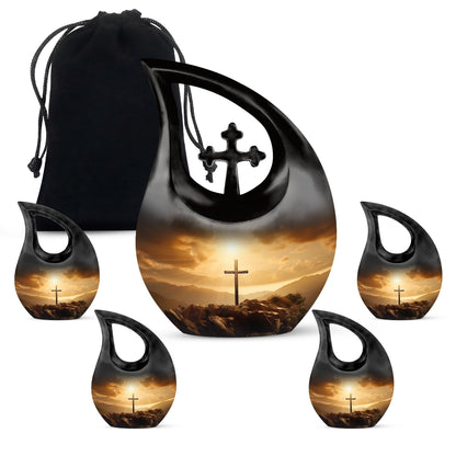Personalized Religious Cremation Urn for Human Ashes - 10-inch, 200 cu in - Yatskia