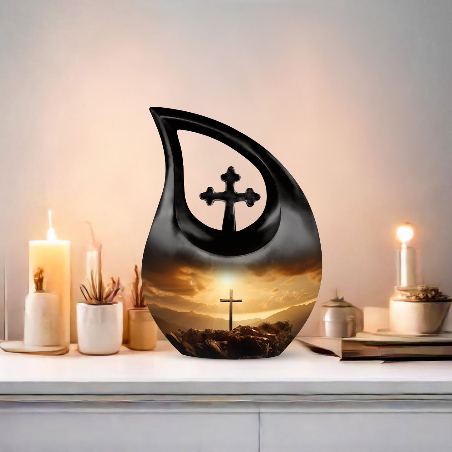 10-inch Jesus Christ Companion Urn for Adults with Cross