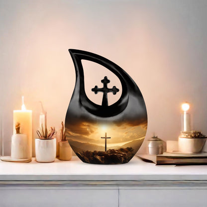10-inch Jesus Christ Companion Urn for Adults with Cross