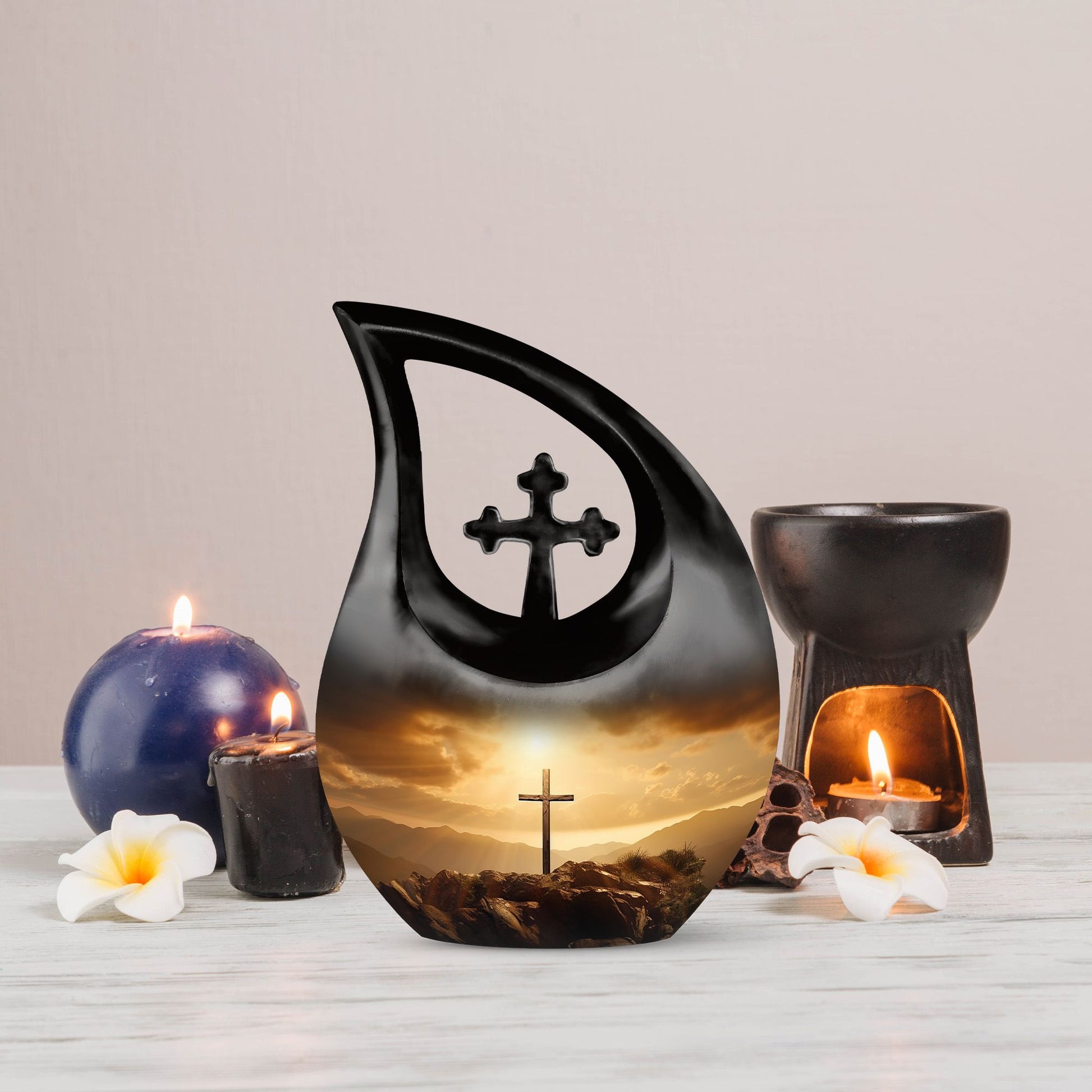 10-inch Jesus Christ Companion Urn for Adults with Cross