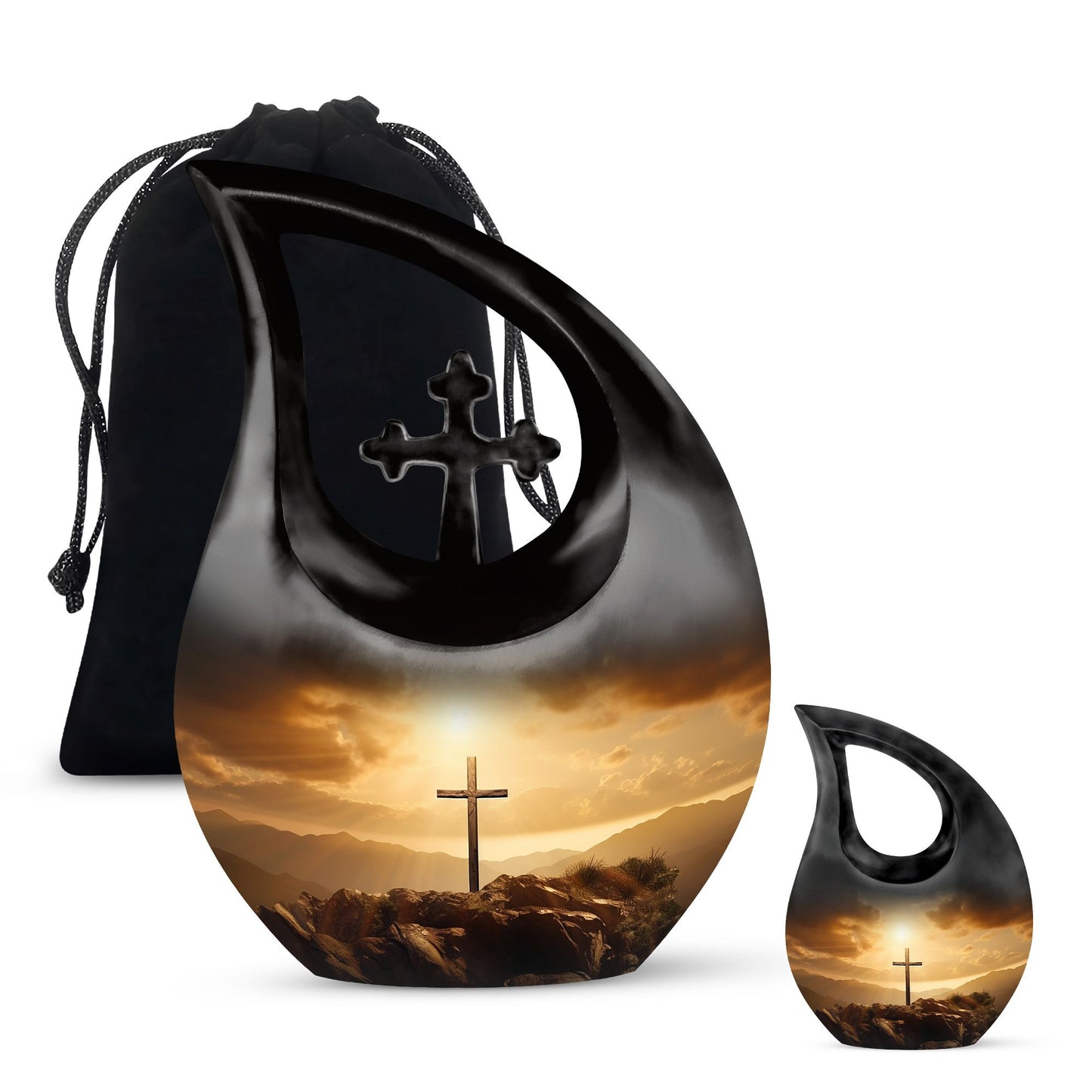 10-inch Jesus Christ Companion Urn for Adults with Cross