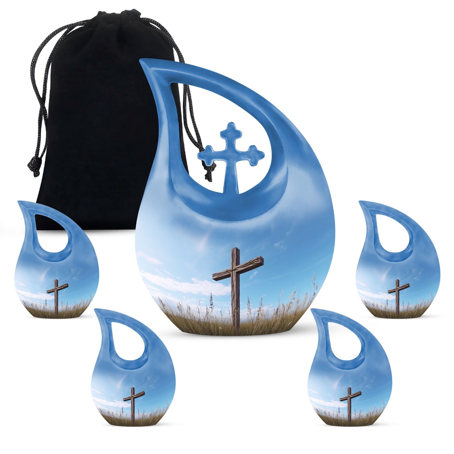 Personalized Religious Cremation Urn for Human Ashes - 10-inch, 200 cu in - Yatskia