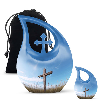 Personalized Religious Cremation Urn for Human Ashes - 10-inch, 200 cu in - Yatskia
